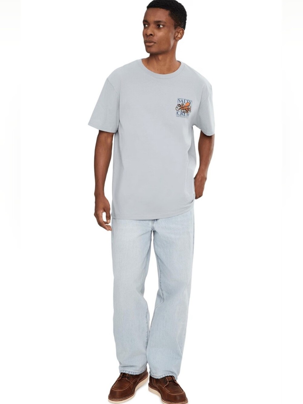 Salty Crew Light Gray Short Sleeve Graphic Tee NWT